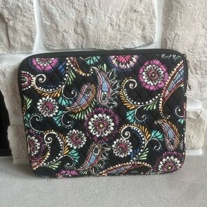 Vera Bradley Black Paisley Quilted Tech Sleeve